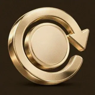 Gold circular arrow — Ruby Reels
